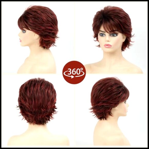 Short Curly Pixie Cut Wig Layered Synthetic Natural Looking Party Daily Wear main image 4